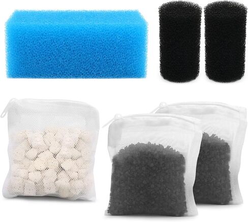Aquarium Media Maintenance Kit Replacement for Fluval AC30 Power Filter, Includes 1 Blue Foam Filters, 2 Intake Strainer Sponge,1Pack Ceramic Rings and 2 Pack Activated Carbon in Kuwait