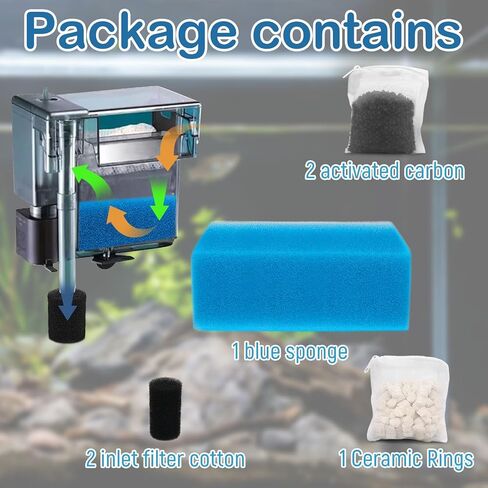 Aquarium Media Maintenance Kit Replacement for Fluval AC30 Power Filter, Includes 1 Blue Foam Filters, 2 Intake Strainer Sponge,1Pack Ceramic Rings and 2 Pack Activated Carbon in Kuwait