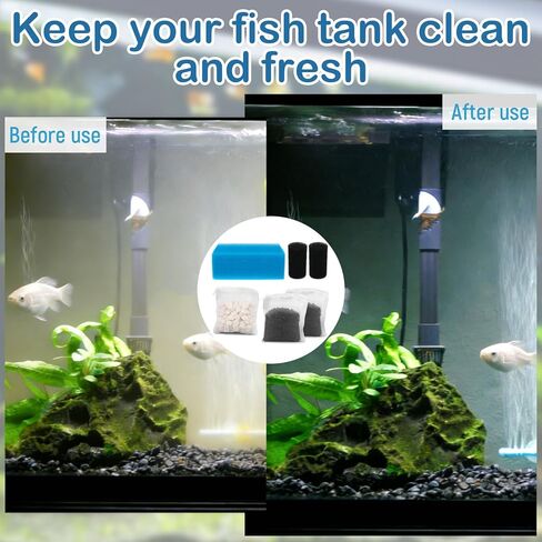 Aquarium Media Maintenance Kit Replacement for Fluval AC30 Power Filter, Includes 1 Blue Foam Filters, 2 Intake Strainer Sponge,1Pack Ceramic Rings and 2 Pack Activated Carbon in Kuwait