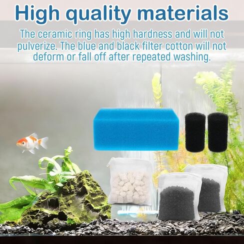 Aquarium Media Maintenance Kit Replacement for Fluval AC30 Power Filter, Includes 1 Blue Foam Filters, 2 Intake Strainer Sponge,1Pack Ceramic Rings and 2 Pack Activated Carbon in Kuwait