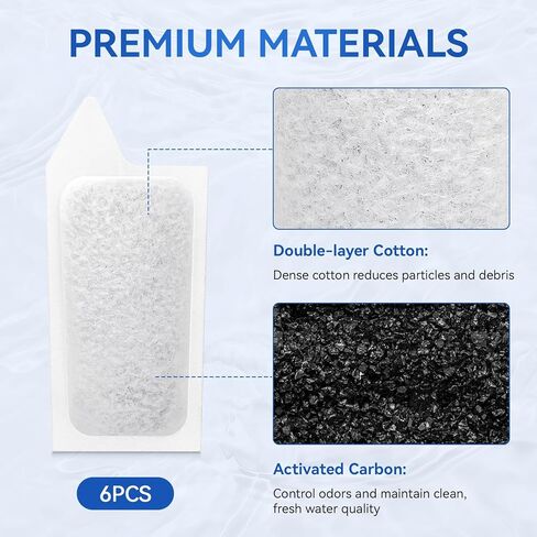 Small Filter Cartridges Compatible with Koller Products Aquarium Internal Power Filters 2.5 to 7 Gallon, Small Fish Tank Replacement Filter Carbon Cartridges for Clean Aquarium Water, 6 Pack in Kuwait