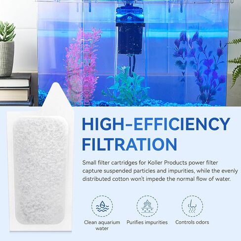 Small Filter Cartridges Compatible with Koller Products Aquarium Internal Power Filters 2.5 to 7 Gallon, Small Fish Tank Replacement Filter Carbon Cartridges for Clean Aquarium Water, 6 Pack in Kuwait