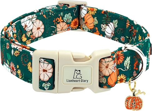 Lionheart Glory Fall Dog Collar - أطواق كلب لطيفة زهرية مع سحر زهرة جميلة طوق ناعم قابل للتعديل للكلاب الصغيرة جدًا والبنات والأولاد والحفلات in Kuwait