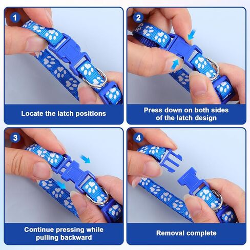 16PCS Puppy Collars for Litter Puppy Adjustable Puppys ID Collars Soft Nylon Breakaway Coloured Collar for Newborn Litter Pets in Kuwait