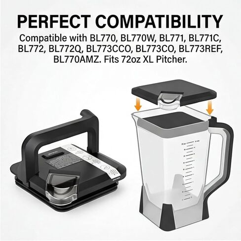 غطاء قفل بديل للخلاط سعة 72oz، متوافق مع BL770، BL770W، BL771، BL771C، BL772، BL772Q، BL773CCO، BL773CO، BL773REF، BL770AMZ، قطع غيار الخلاط in Kuwait