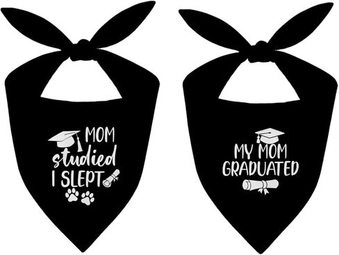 2 Pack Graduation Dog Bandana, My Mom Mastered It Pets Scarf, Graduate Hat Print Dog Bandana, Triangle Pet Scarf for Small Medium Dogs, Pet Bandanas Graduation Party Supplies in Kuwait