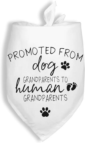 Grandparents Baby Announcement Dog Bandana Promoted to Grandparents Pregnancy Announcement Gender Reveal Photo Props Promoted to Grandma Grandpa Durable Triangle Scarf for Small Medium Large Dogs in Kuwait