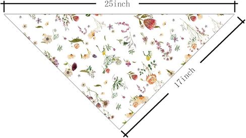 Flower Dog Bandana, Flower Print Pet Kerchief, Cute Field Meadow Comfortable Triangle Dog Scarf, Adjustable Fit Floral Pet Bandanas for Medium Large Dogs in Kuwait