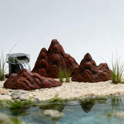 Aquarium Mountain Ornament: Miniature Ceramic Mountain View Decor Rockery Landscape Garden Accessories Fish Tank Decorations for Home Office Display in Kuwait