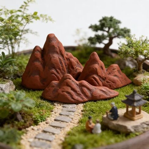 Aquarium Mountain Ornament: Miniature Ceramic Mountain View Decor Rockery Landscape Garden Accessories Fish Tank Decorations for Home Office Display in Kuwait