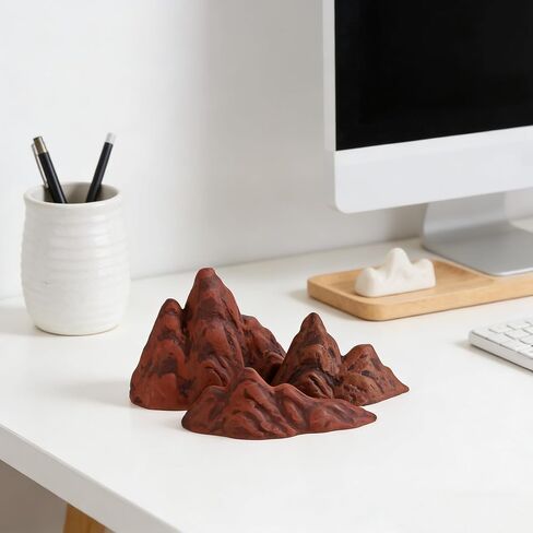 Aquarium Mountain Ornament: Miniature Ceramic Mountain View Decor Rockery Landscape Garden Accessories Fish Tank Decorations for Home Office Display in Kuwait