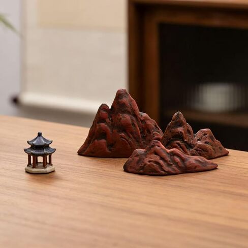 Aquarium Mountain Ornament: Miniature Ceramic Mountain View Decor Rockery Landscape Garden Accessories Fish Tank Decorations for Home Office Display in Kuwait