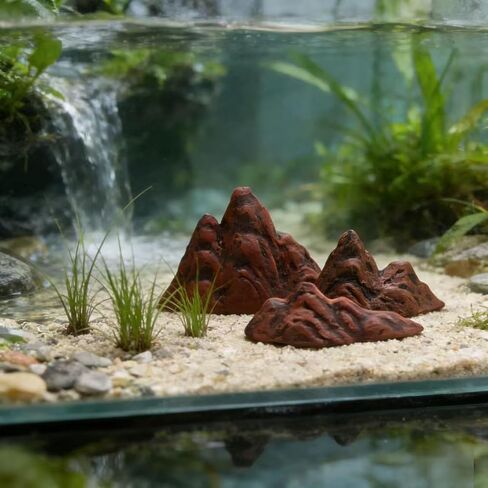 Aquarium Mountain Ornament: Miniature Ceramic Mountain View Decor Rockery Landscape Garden Accessories Fish Tank Decorations for Home Office Display in Kuwait