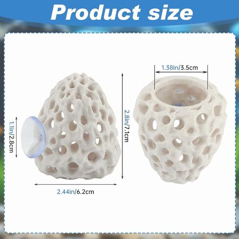 PUXING Shrimp Dome Hide Shrimp Hides for Aquarium Bettas Fish Hideout with Suction Cup Aquarium Fish Cave Hideout Bettas Habitat Fishs Tank Tunnel(Color:White) in Kuwait