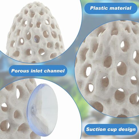 PUXING Shrimp Dome Hide Shrimp Hides for Aquarium Bettas Fish Hideout with Suction Cup Aquarium Fish Cave Hideout Bettas Habitat Fishs Tank Tunnel(Color:White) in Kuwait