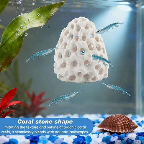 PUXING Shrimp Dome Hide Shrimp Hides for Aquarium Bettas Fish Hideout with Suction Cup Aquarium Fish Cave Hideout Bettas Habitat Fishs Tank Tunnel(Color:White) in Kuwait
