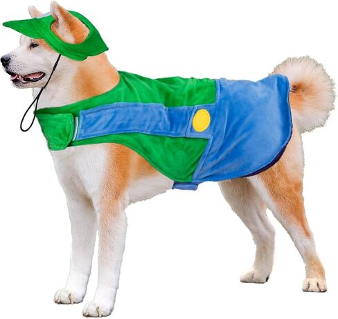 Hat and Suspenders Dog Costume，Pet Costume for Themed Parties and Halloween (Costume + hat, Large) in Kuwait