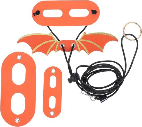 Homoyoyo Adjustable Lizard Harness Leash Set with Pu Rope for Outdoor Walking and Training Small Reptile Pet Safety Leash in Orange in Kuwait