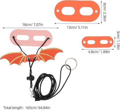 Homoyoyo Adjustable Lizard Harness Leash Set with Pu Rope for Outdoor Walking and Training Small Reptile Pet Safety Leash in Orange in Kuwait