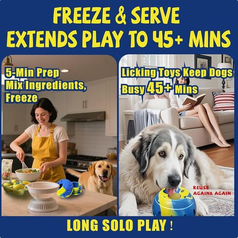 BIONEMAGILI™ Interactive Dog Toy with Freeze Tray - 8-in-1 Puzzle Feeder, Durable Silicone for Aggressive Chewers, Slow Feeder to Reduce Anxiety (3 Challenge Levels for Small/Large Dogs) in Kuwait