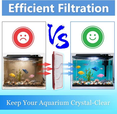 Aquarium Filter Cartridges Replacement Compatible with Whisper 3i Internal Fish Tank Filter, Multi-Layer Filter Pad with Cotton, Activated Carbon & Zeolite, 16 Pack in Saudi Arabia