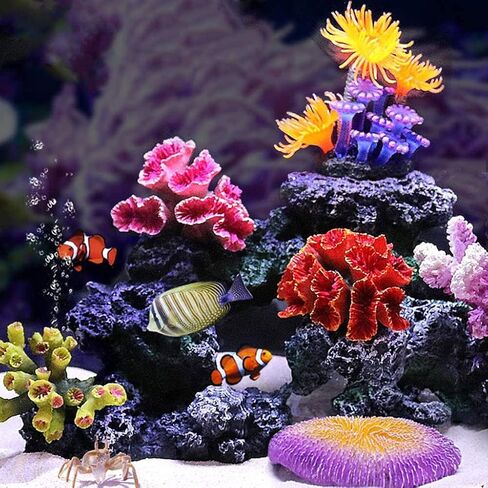 Artificial Coral Plant Aquarium Color Ornaments Polyresin Coral Decor Fish for Decoration Resin Coral Fish Hous in Kuwait