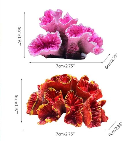 Artificial Coral Plant Aquarium Color Ornaments Polyresin Coral Decor Fish for Decoration Resin Coral Fish Hous in Kuwait