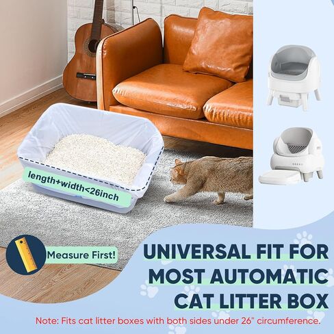 160 Count Cat Litter Box Liners Compatible with Neakasa & Pet Pivot Litter Box, Cat Litter Liners for Automatic Litter Box, 9-10 Gallon Thick Heavy Duty Waste Bags with Drawstrings, 27.17" x 12.99" in Kuwait