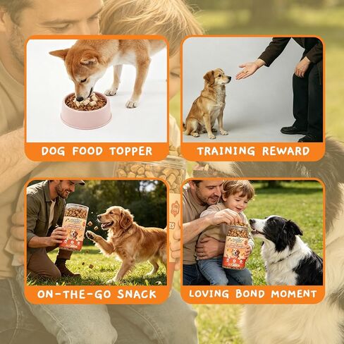 Jungle Calling Freeze Dried Raw Chicken Crunchy Bites Dog Treats, 99% Chicken, Organs & Bone, High Value Training Treats, Limited Ingredient Dog Food Topper for Picky Eaters, Approx 720 Pcs, 10.6 oz in Kuwait