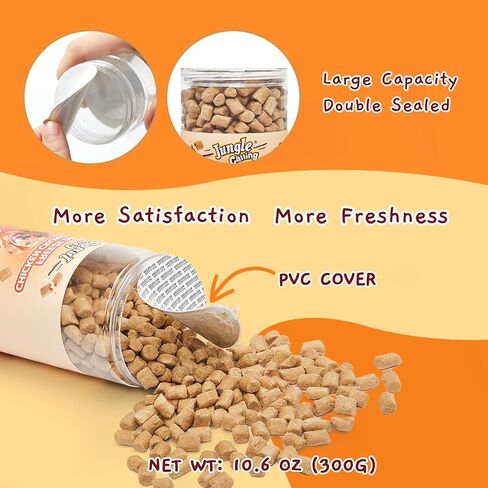 Jungle Calling Freeze Dried Raw Chicken Crunchy Bites Dog Treats, 99% Chicken, Organs & Bone, High Value Training Treats, Limited Ingredient Dog Food Topper for Picky Eaters, Approx 720 Pcs, 10.6 oz in Kuwait