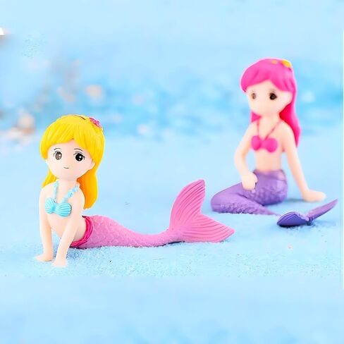 Mermaid Aquarium Ornament for Fish Tanks and Terrariums, Pink Plastic Mermaid Figurine for Fairy Gardens, DIY Landscapes and Party Decor (Miniature Size) in Kuwait