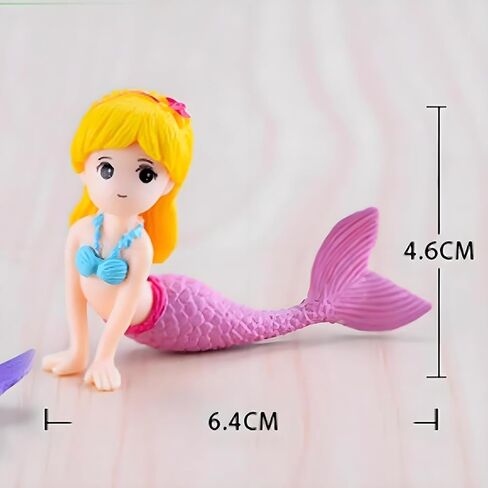 Mermaid Aquarium Ornament for Fish Tanks and Terrariums, Pink Plastic Mermaid Figurine for Fairy Gardens, DIY Landscapes and Party Decor (Miniature Size) in Kuwait