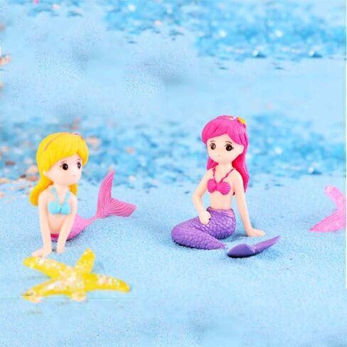 Mermaid Aquarium Ornament for Fish Tanks and Terrariums, Pink Plastic Mermaid Figurine for Fairy Gardens, DIY Landscapes and Party Decor (Miniature Size) in Kuwait