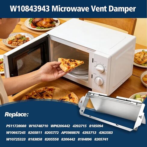 طقم مثبط فتحة تهوية الميكروويف W10843943 متوافق مع Whirlpool Kenmore Kitchenaid Maytag AMV2307PFB5 KHHC2090SBL0، استبدال فتحة عادم الميكروويف W10748710 AP5988876 8205811 8205558 PS11728088 in Kuwait