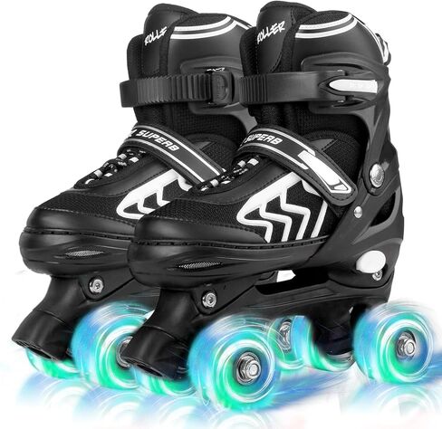 Adjustable Toddler Kids Roller Skates with Light Up Wheels for Boys Girls Beginners for Indoor Outdoor Sports in Kuwait