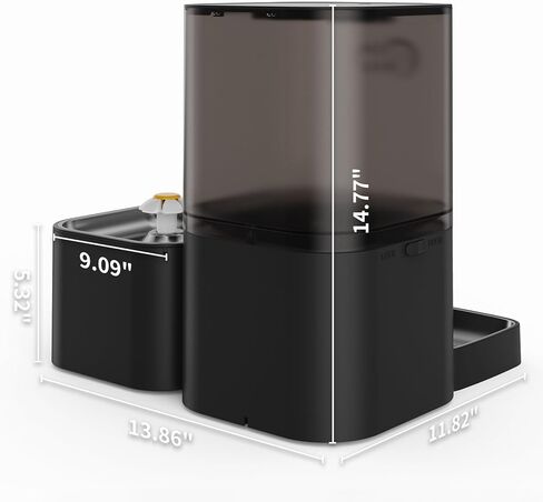 DOEL 2.4GHz WiFi Automatic Cat Feeder and Water Fountain, 6L/24 Cups Timed Dry Food Dispenser for 2.5 Weeks, with APP Remote Control, Voice, for Small Medium Dog Puppy Kitten in Kuwait