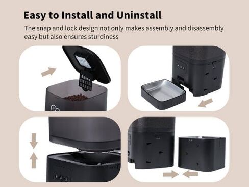 DOEL 2.4GHz WiFi Automatic Cat Feeder and Water Fountain, 6L/24 Cups Timed Dry Food Dispenser for 2.5 Weeks, with APP Remote Control, Voice, for Small Medium Dog Puppy Kitten in Kuwait