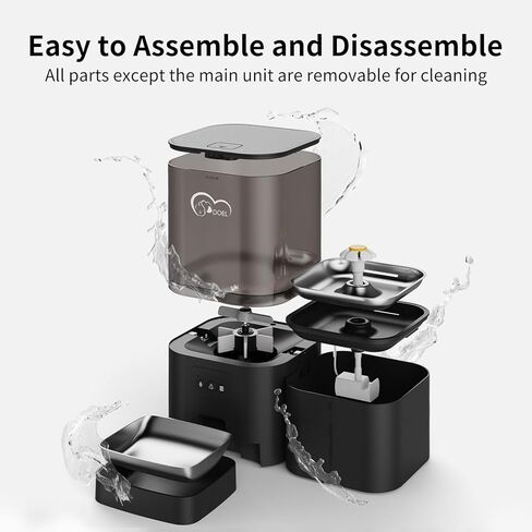 DOEL 2.4GHz WiFi Automatic Cat Feeder and Water Fountain, 6L/24 Cups Timed Dry Food Dispenser for 2.5 Weeks, with APP Remote Control, Voice, for Small Medium Dog Puppy Kitten in Kuwait