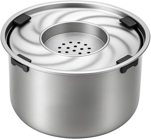 Large Stainless Steel Slow Feeder Dog Bowl with Lid – 198oz/5.6L No Spill Water Dispenser – Slobber Stopper for Healthy Slow Drinking – Non-Slip Pet Bowl for Travel, Kennels and Crates in Kuwait