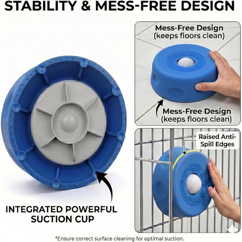 Dog Slow Feeder Licking Bowl with Rolling Ball Liquid Treats & Yogurt - Silicone Enrichment Toy for Anxiety Relief - Anti-Slip Pet Bowl with Suction Cup for Small Medium Dogs in Kuwait