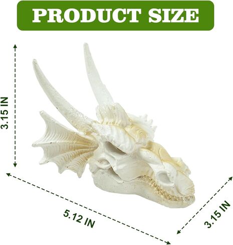 Dragon Skull Ornament for Aquarium Reptile Fish Tank Decorations Mini Betta Fish Tank Decor Accessories in Kuwait