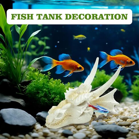 Dragon Skull Ornament for Aquarium Reptile Fish Tank Decorations Mini Betta Fish Tank Decor Accessories in Kuwait