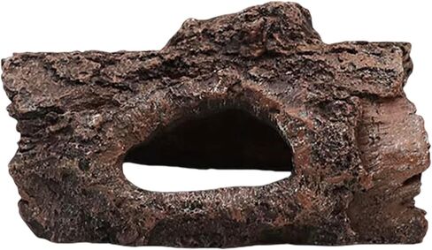 Aquarium Fish Tank Decorations,Resin Hollow Tree Trunk Ornament Bettas Fish Decor Aquarium Hideout for Shrimp Reptile and Turtle(Color:Brown) in Kuwait