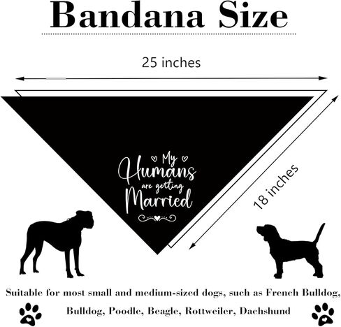 عبوتان من My Humans يتزوجون زفاف Crasher Dog Bandana هدية دش الزفاف وإكسسوارات صور الخطوبة لمحبي الكلاب هدية المالك in Kuwait
