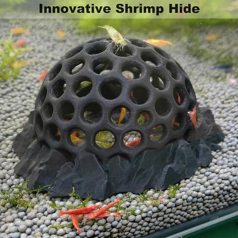 Shrimp Hides for Aquarium, Shrimp Tank Accessories - Shrimp Cave, Shrimp Hideout, Shrimp Shelter, Black in Kuwait