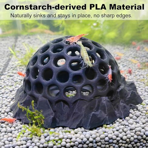 Shrimp Hides for Aquarium, Shrimp Tank Accessories - Shrimp Cave, Shrimp Hideout, Shrimp Shelter, Black in Kuwait