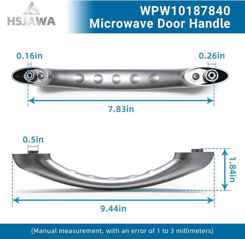 WPW10187840 Microwave Door Handle Fits for Whirlpool Maytag W10187840 Door Handle Replacement Number 1456048 AP6016574 PS2330289 EAP2330289 in Kuwait