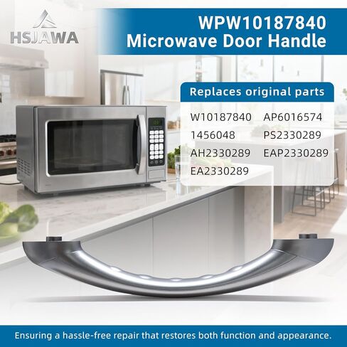 WPW10187840 Microwave Door Handle Fits for Whirlpool Maytag W10187840 Door Handle Replacement Number 1456048 AP6016574 PS2330289 EAP2330289 in Kuwait