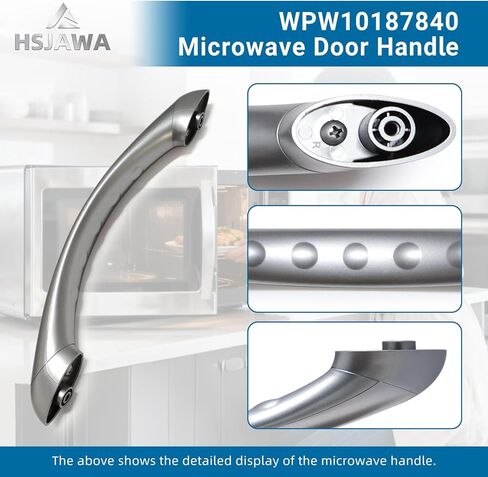 WPW10187840 Microwave Door Handle Fits for Whirlpool Maytag W10187840 Door Handle Replacement Number 1456048 AP6016574 PS2330289 EAP2330289 in Kuwait