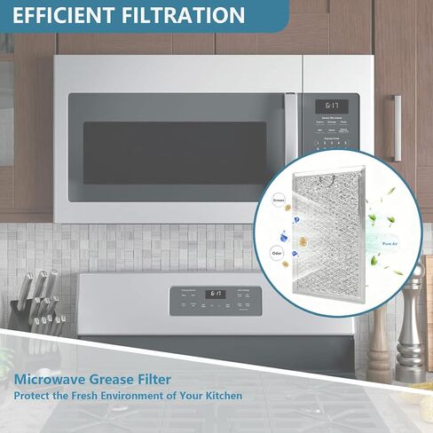 JVM7195SK6SS Microwave Grease Filter Replacement for GE Microwave Oven PNM9216SK5SS JVM7195EK5ES JNM7196DK5BB JVM7195DK5WW JNM7196SK6SS 5.08" x 7.6" Aluminum Mesh Filters 2 Pack in Kuwait